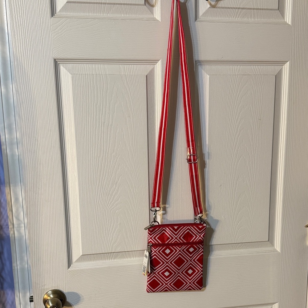Red Geometric Crossbody Bag